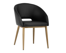 Sunpan 102797 - Thatcher Dining Armchair - Champagne Gold - Onyx